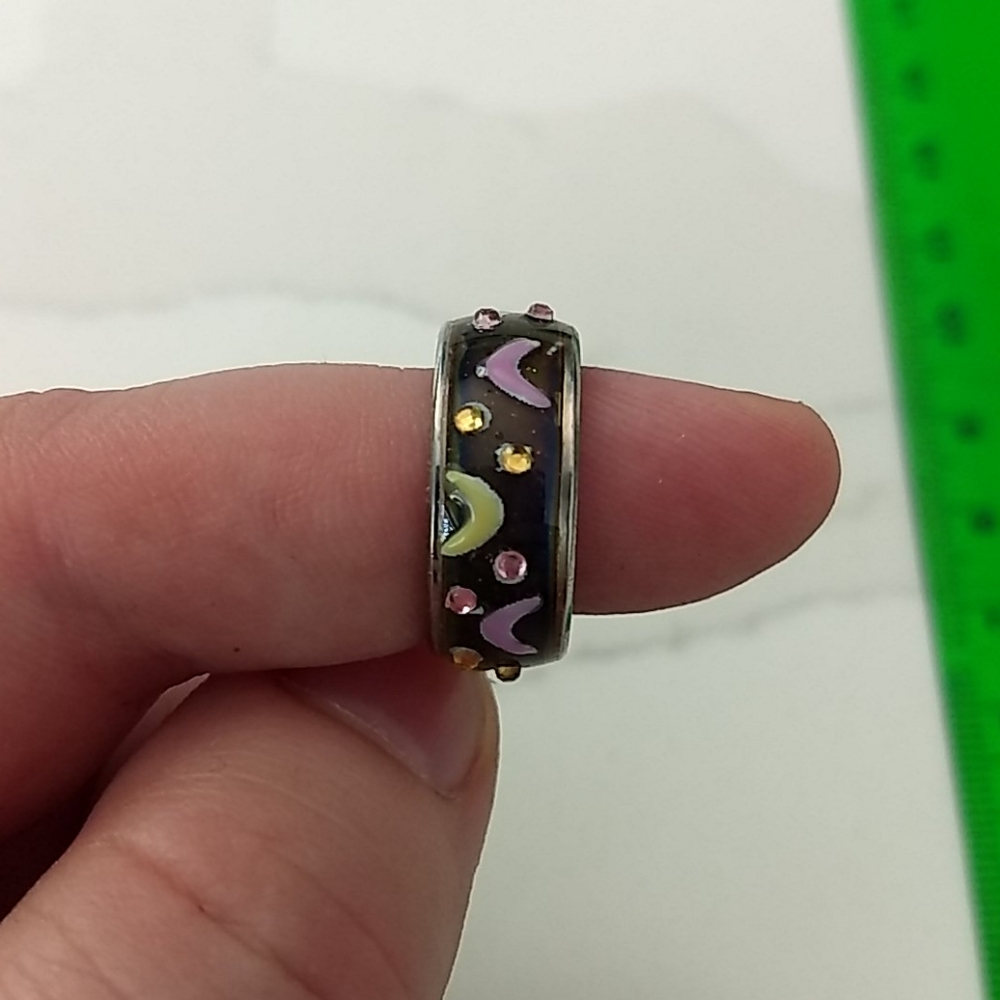 Decorated Silver Mood Ring